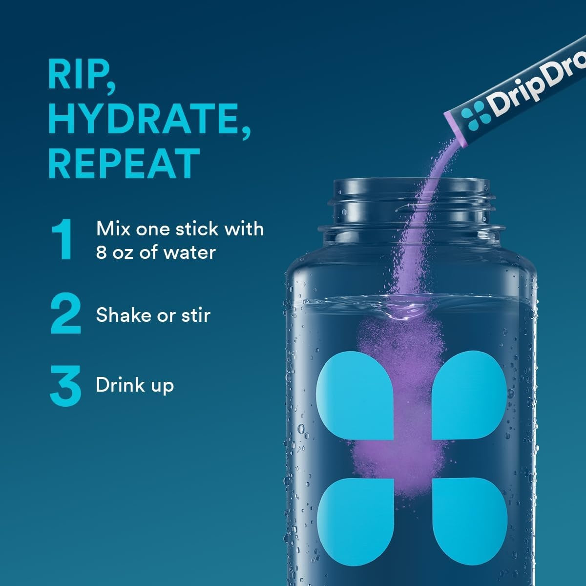 DripDrop Grape Electrolyte Powder, 8 oz sticks, 32 count