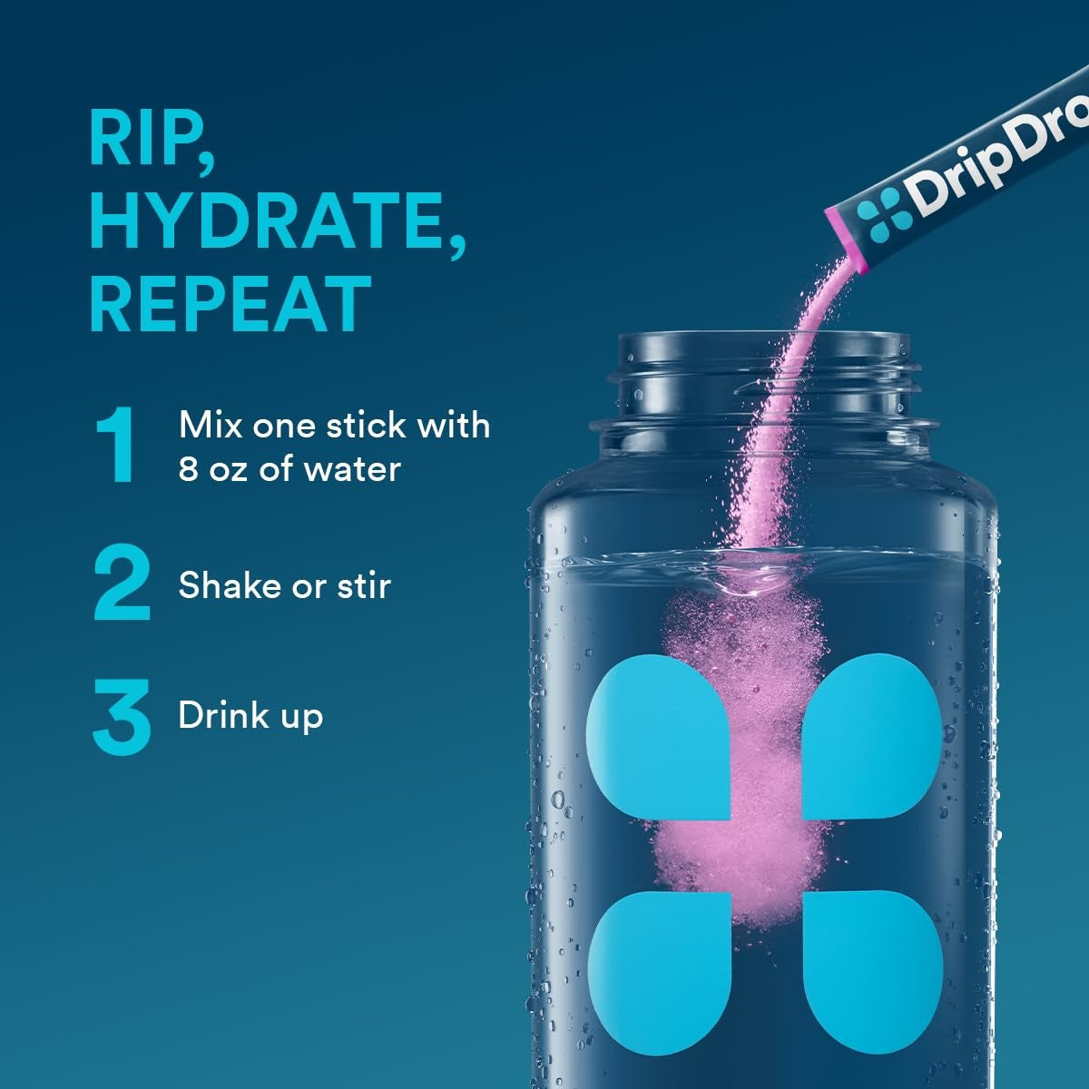 DripDrop Berry Electrolyte Powder, 8 oz sticks, 32 count