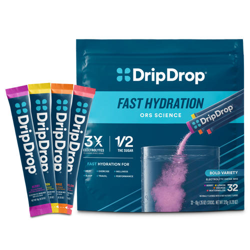 DripDrop Bold Variety Pack Electrolyte Powder, 8 oz sticks, 32 count