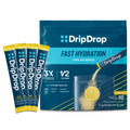 DripDrop Lemon Electrolyte Powder, 8 oz sticks, 32 count