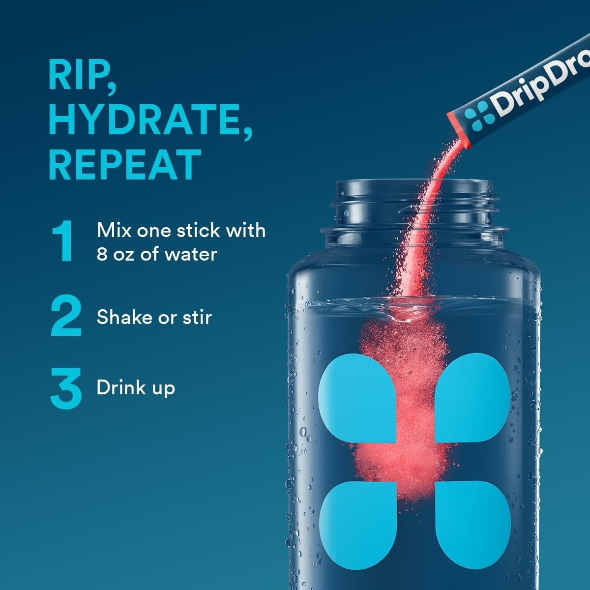 DripDrop Fruit Punch Electrolyte Powder, 8 oz sticks, 32 count