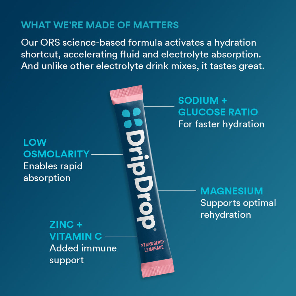 DripDrop Juicy Variety Pack Electrolyte Powder, 8 oz sticks, 16 count