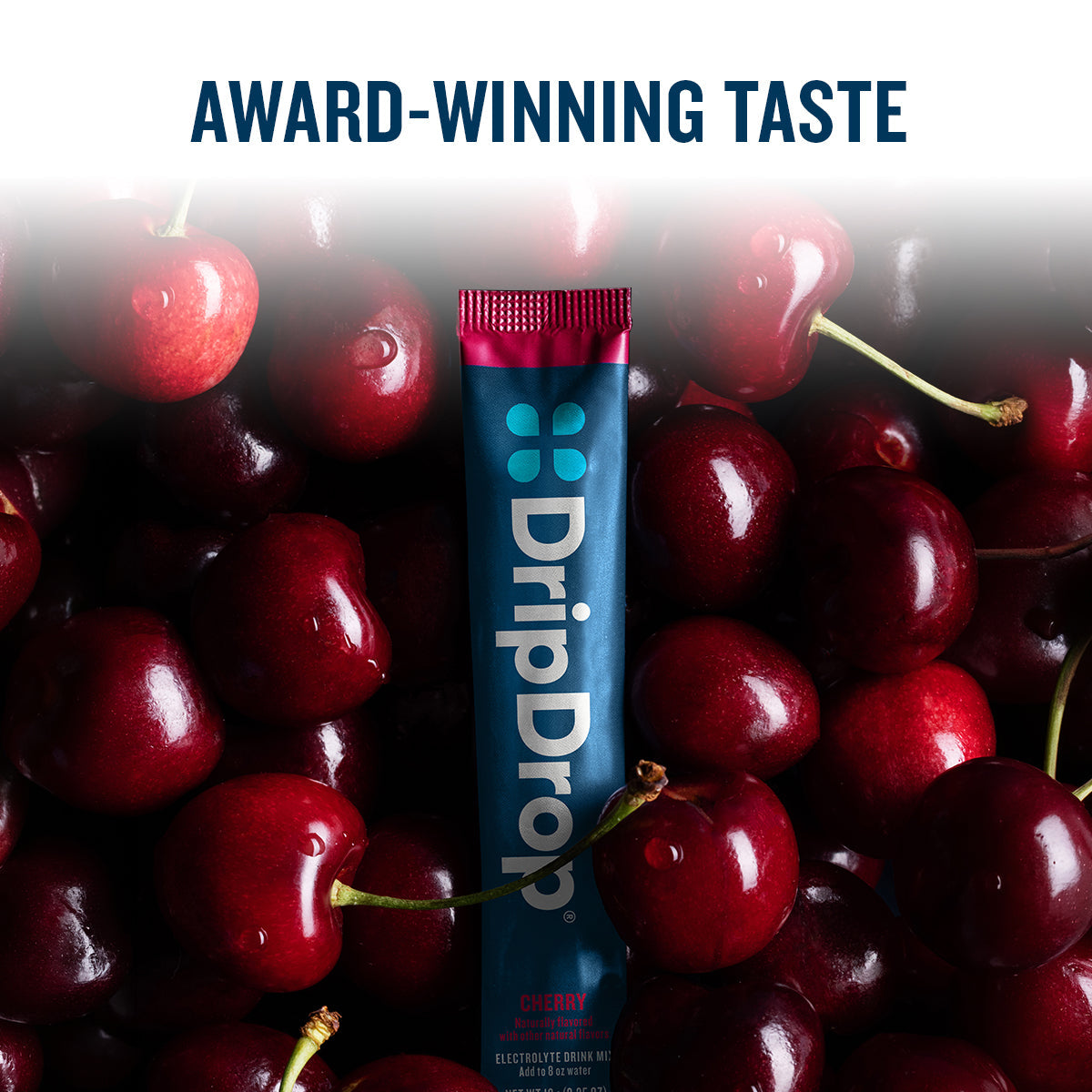 DripDrop Cherry Electrolyte Powder, 8 oz sticks, 32 count