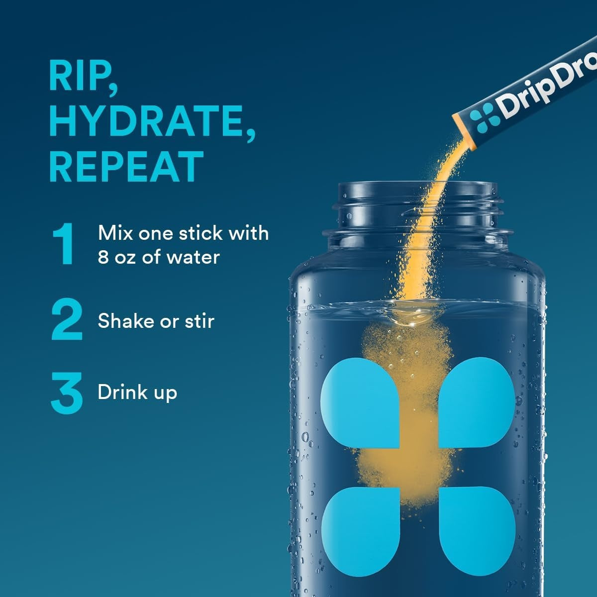 DripDrop Orange Electrolyte Powder, 8 oz sticks, 32 count